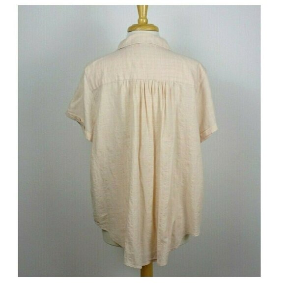 TORRID Button Front Shirt Textured Top Blouse Blush Light Pink Short Sleeve 2X - Picture 6 of 12